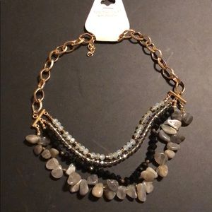 Stone and bead necklace